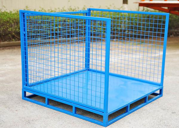 Buy Detachable Side Pallets Cage Stillage Crates With Wire Mesh Panel at wholesale prices