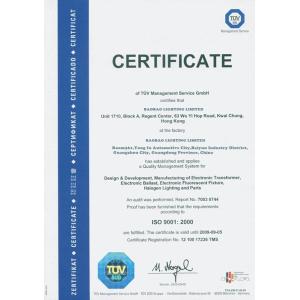 BAOBAO LIGHTING LIMITED Certifications
