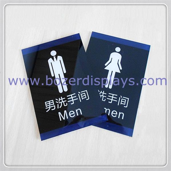Self-adhesive Acrylic Toilet Door Signs/Washing Room Door Plates