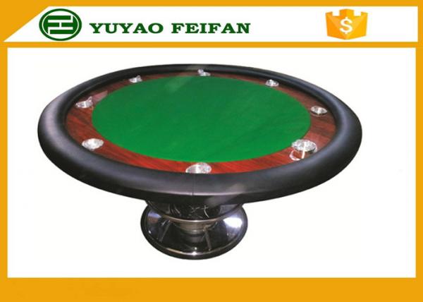 Buy Classic 8 People 48'' Small Round Poker Table One Steel Leg For Poker Game at wholesale prices