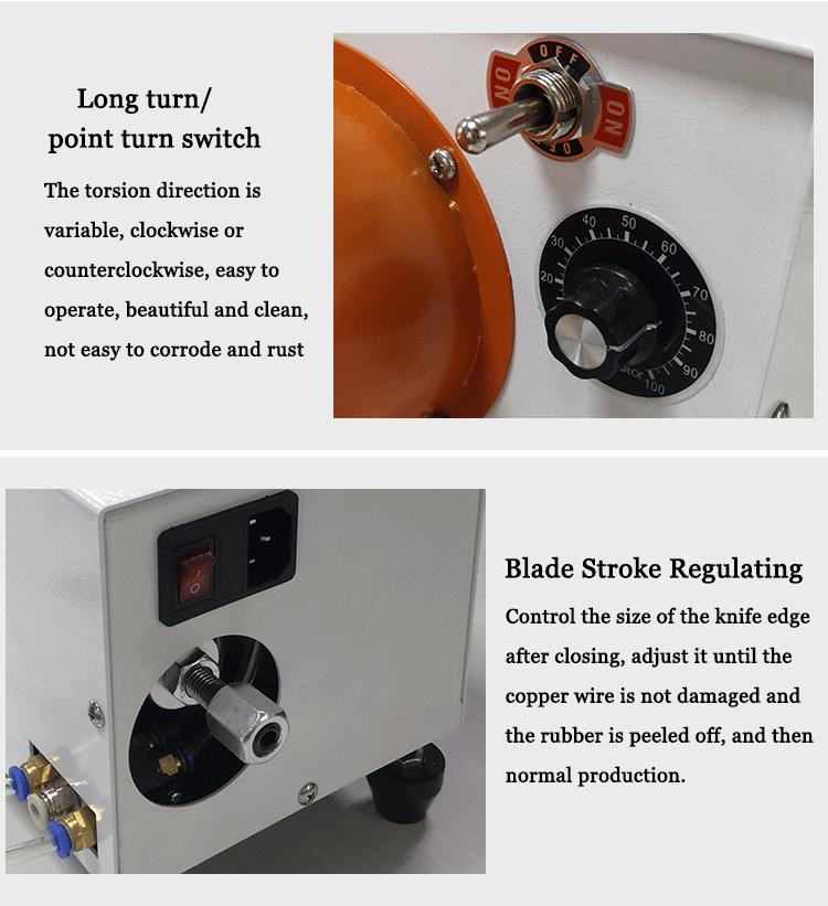 30W Power Rating Pneumatic Multi Core Wire Cable Stripping and Twisting Tools Machine