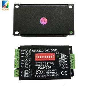 China PX24506 DMX LED Controller , Dmx 512 Decoder Rgb LED Controller 12V 24V on sale