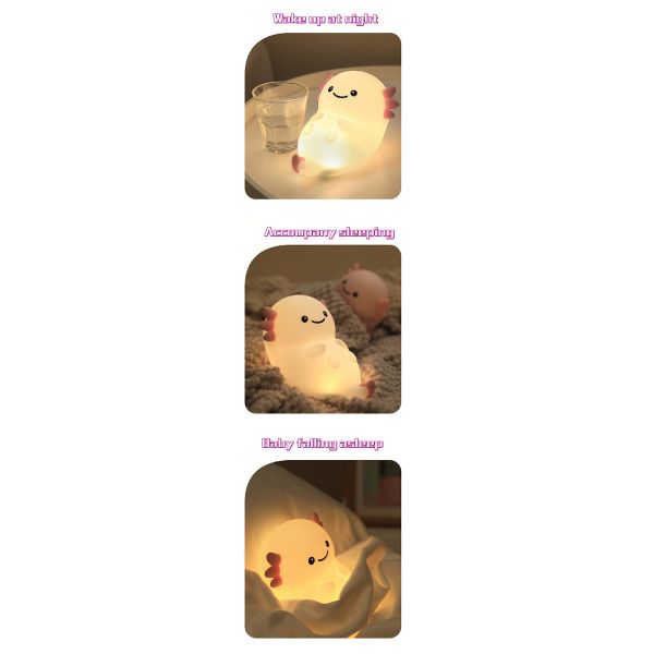 Modern Home USB Night Light Hexagonal Dinosaur Baby Fish LED With Touch Sensor Colorful Silicone Rechargeable Light