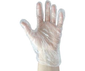 Quality Biodegradable Disposable Polythene Gloves For Food Handling Transparent Color for sale