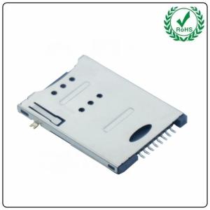 Quality Smt Push Push 8pin Sim Card Connector , 6+2 Pin Type Sim Card Socket for sale