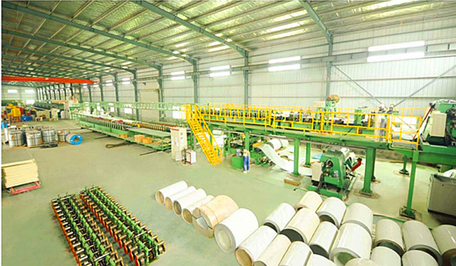 5 Ribs Covered 1000mm PU Sandwich Panel Production Line With Double-Belt Conveyor