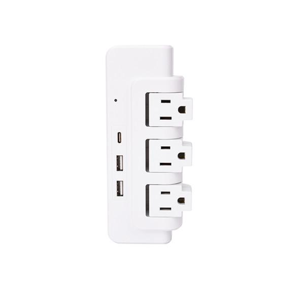 Buy Wall Power Socket with Surge Protector ETL cETL Passed 3Way 2USB 1Type C at wholesale prices