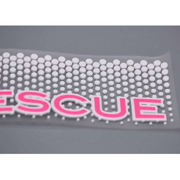 Clear TPU White Silicone Dots Screen Printed Patches Custom Logo For Garments