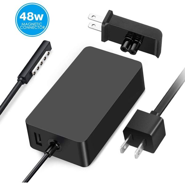 Black Microsoft Surface Power Charger 48W 12V 3.6A Surface Pro 2 Portable Charger
