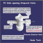 Tedlar® PVF Gas Sampling Bag with PC stopcock side-opening valve with silicone