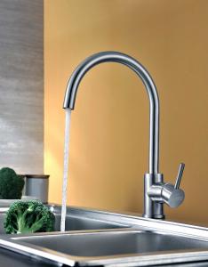 Quality Chrome Brushed Stainless Steel Faucet Kitchen Tap 12.5L/Min for sale