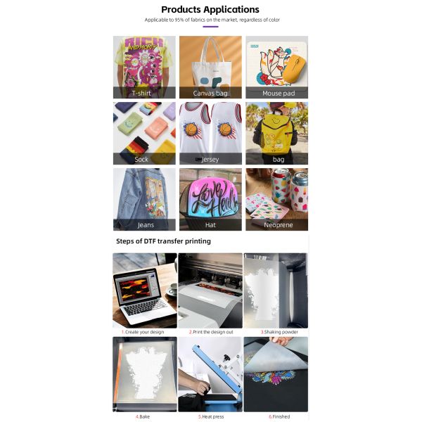 Ingani A1 T-shirt Printing Machine I3200 Print Head 60cm/63cm DTF Drucker With Powder Shaker for Outdoor Hoodie