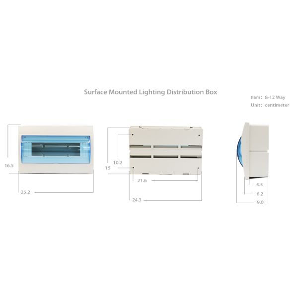 Low Voltage PVC 20 Way Distribution Board , Outdoor Electrical Distribution Panel
