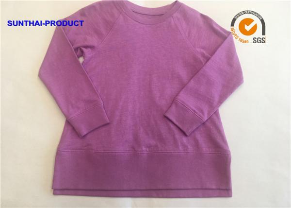 Buy Applique / Embroidery Plain Baby Clothes Slub Jersey Long Sleeve Tunic Top at wholesale prices