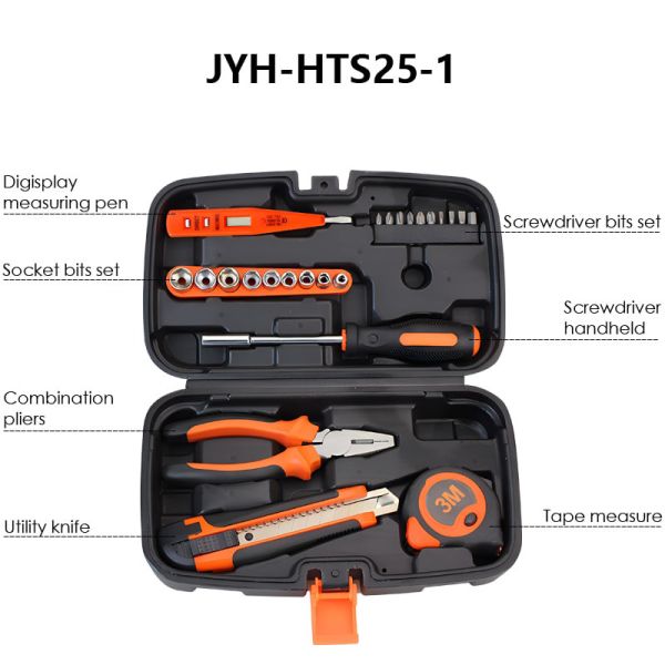 JYH-HTS20-1 20-Piece Household Tool Kit Home Repair Auto Hand Tool Kit with Plastic Toolbox