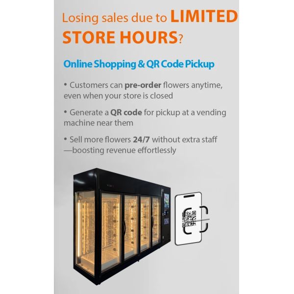 ISO9001 Certified Flower Vending Machine with 5℃ Refrigeration and Modern Design for Fresh Flowers Bouquets