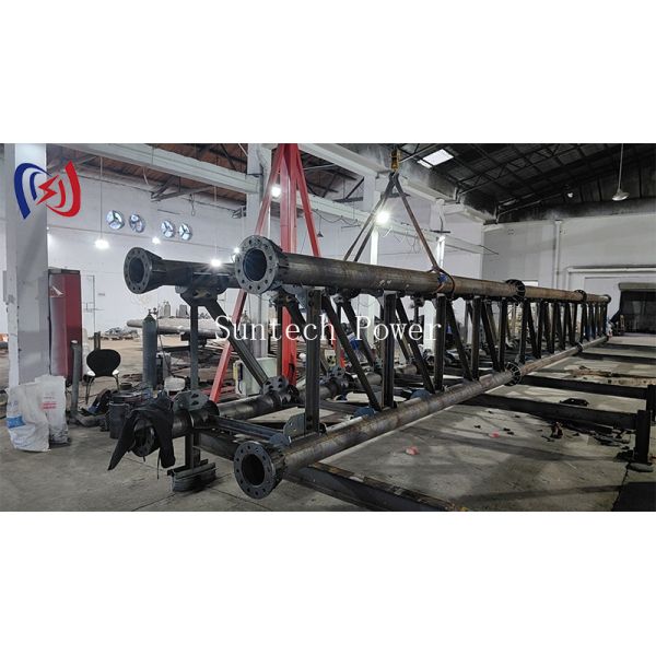 Steel pipe cable tray system installation example