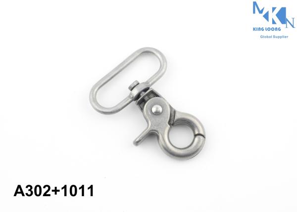 Buy Flexible Swivel Clasp Hooks / Small Spring Snap Hook Silver Surface at wholesale prices