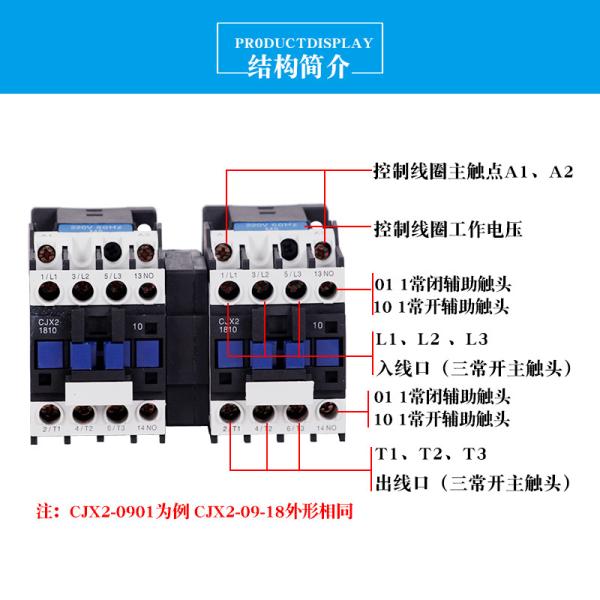 Buy CJX2-N AC Reversing Contactor , 3 Phase Reversing Contactor 3P 4P 9A~95A AC-3 AC-1 at wholesale prices