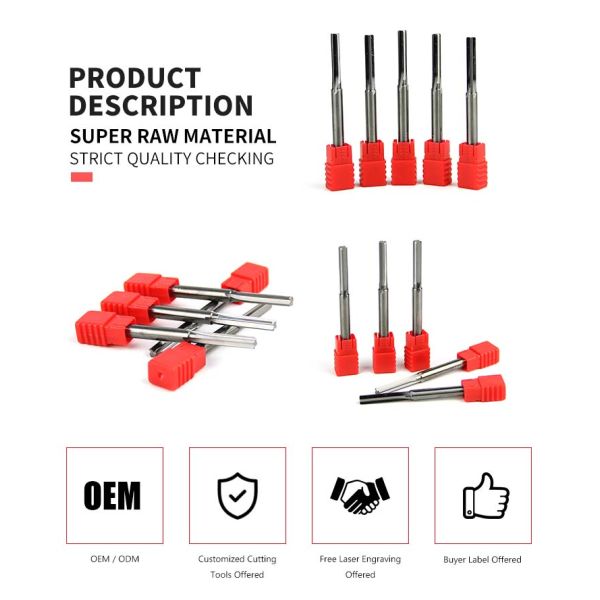 4F Straight Flute Carbide End Mill Reamer Machine Drilling Bit Spiral Downcut