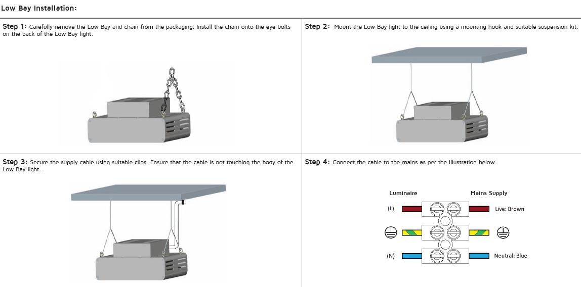 Industrial LED Lowbay Light 150w Lumileds Chips Dimmable 120 Degree Beam Angle