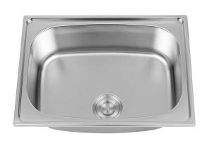 Quality 0.7mm Single Basin Stainless Steel Sink Drop In Sink Single Bowl 600*430mm for sale