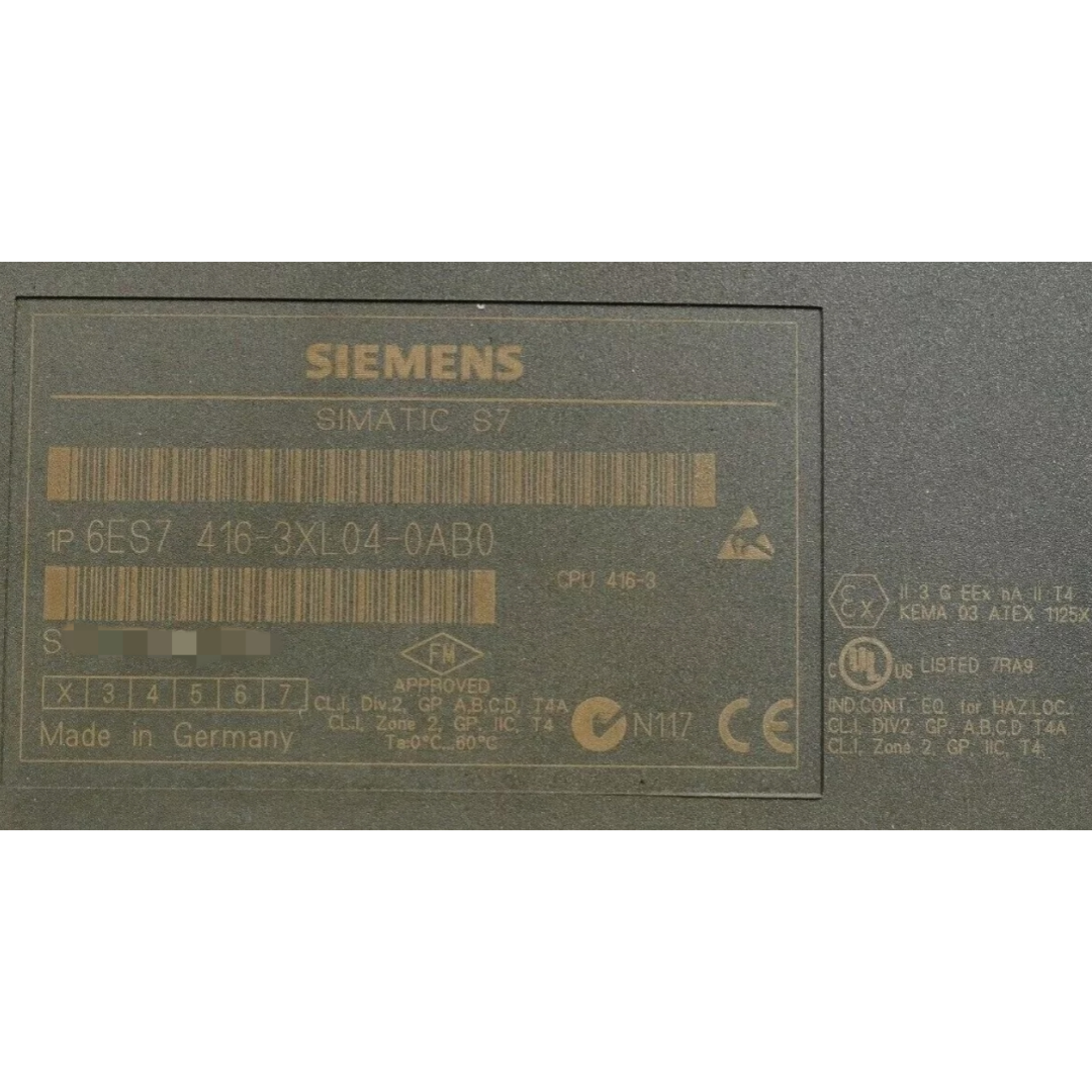 SIEMENS 6ES7416-3XL04-0AB0 SIMATIC S7-400 CPU416-3 PROCESSOR, MPI/DP/IF, 5.6MB 2ND INTERFACE PROFIBUS DP