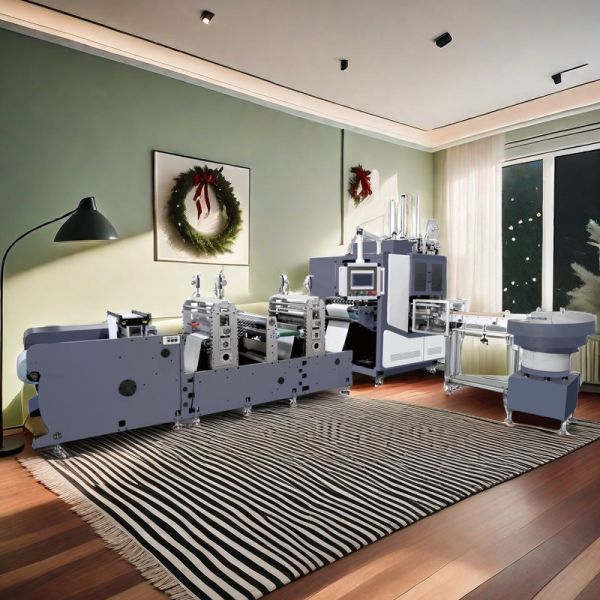 offline glue less auto knife turret rewinder slitting machinery full or semi auto 1.00" 1.50" 2.75" 3.00" core sizes