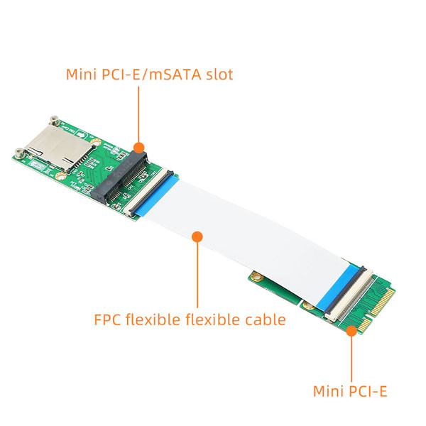 PCI E MSATA Flexible Extender Cable 1OZ Copper With SIM Card Slot