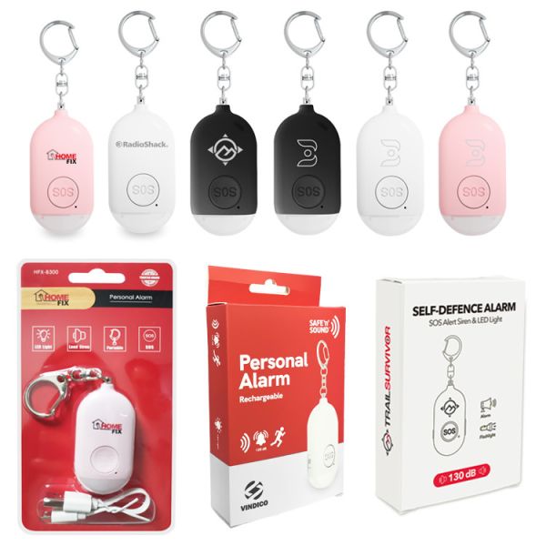 keychain perosnal self defense 130db Rechargeable Self Defense Siren With LED light