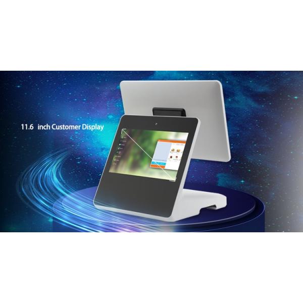 15-Inch Touch Screen POS System with 11.6-Inch 2nd Display and External Thermal Printer