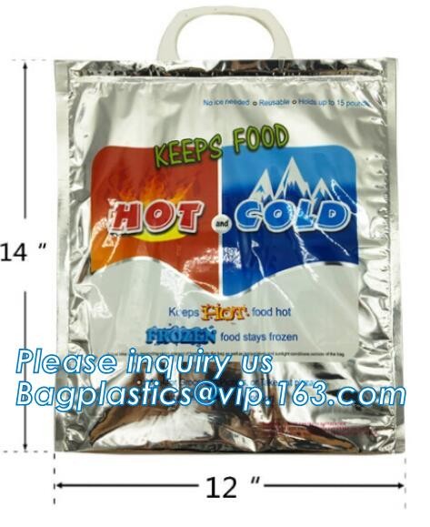 reflective Thermal Plastic handle portable aluminum epe foam Insulation bag cool bag,aluminum film lunch Thermal food pi
