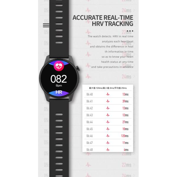 1.28 Inch Full Touch Round Shape Smartwatch ECG Button Dual Operation