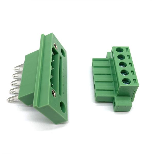 Wall Mounted 5.0/5.08mm Plug-In Terminal Block 300v 10a Male Female