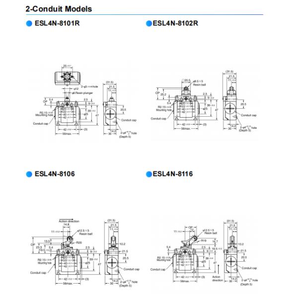 NNC miniature weight Limit Switch ESL4N series for electronics, machinery and light industry