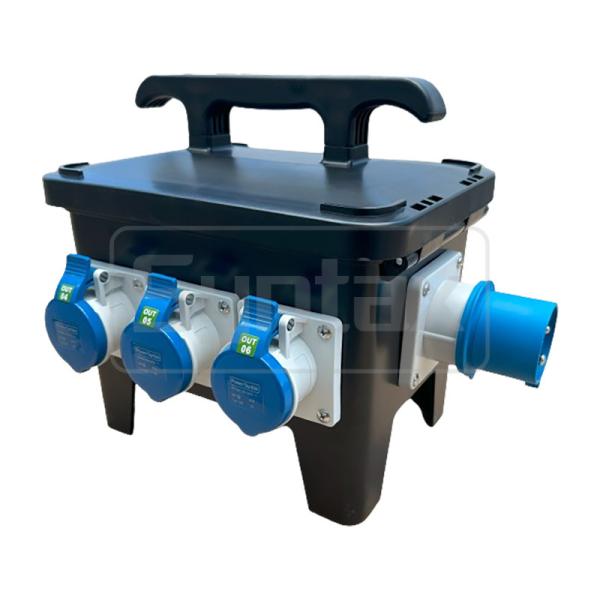 Buy Syntax MP12 Single Phase 32AMP Portable Distribution Box With 16 AMP Socket Outlet IP44 Waterproof at wholesale prices