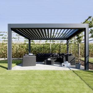China 12x16 Aluminum Patio Gazebo Villa Garden Leisure Shade Aluminum Pergola With Canopy on sale