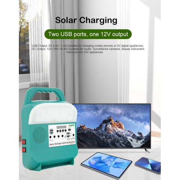 Outdoor Portable Solar Powered LED Lights 16W Small Energy Storage Lighting System