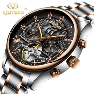 China KINYUED In Stock Fancy Watch Tourbillon Power Reserve Watch Automatic Watch Luxury on sale