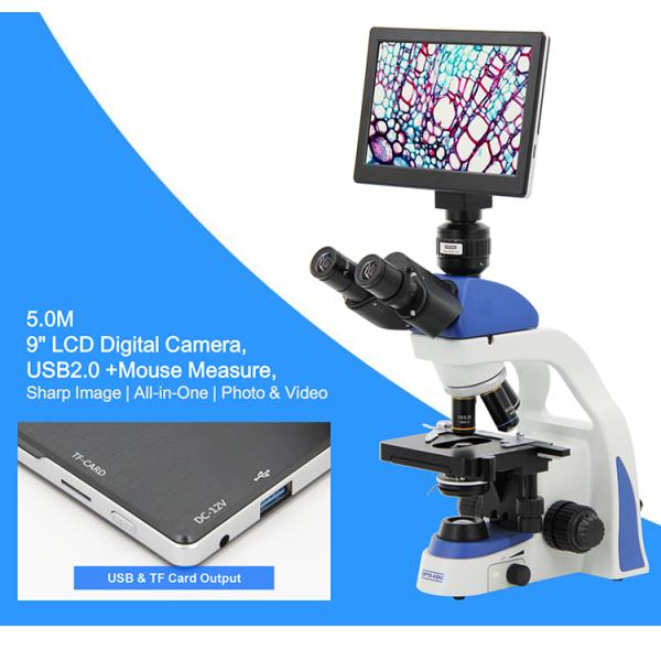 5.0M HDMI USB 9" LCD Digital Biological Microscope