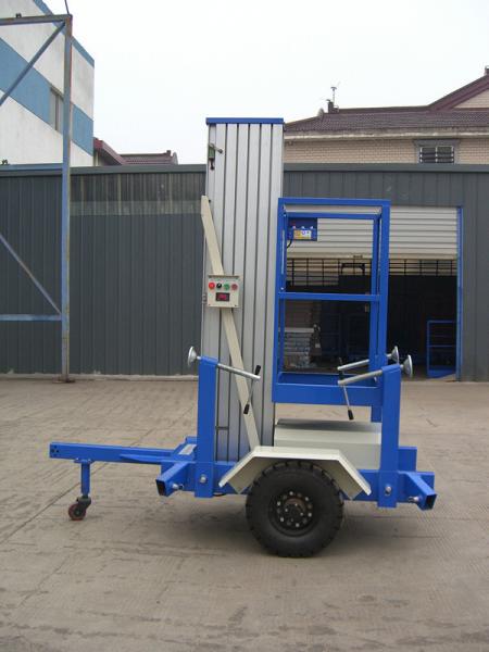 Buy 6 Meters Platform Height 130kg Loading Capacity Towing Single Mast Aerial Work Plaform For Long Distance Transportation at wholesale prices