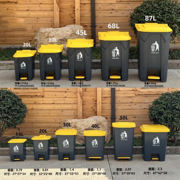 Classification Large Plastic Trash Containers 240L 660L 1100L Outdoor Plastic Dustbin