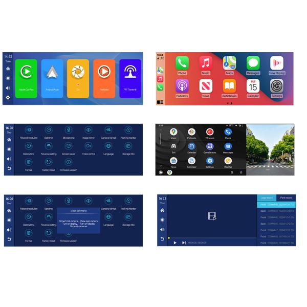 10" AHD1080P Rearview Wifi Car Play Dashboard Media Player GPS Navigation
