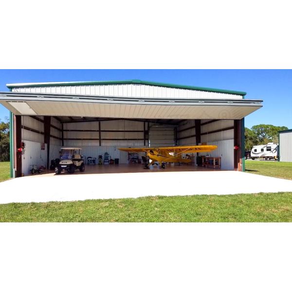 Low Carbon Steel Hangar Workshop Building with Multifunctional Prefab Steel Structure