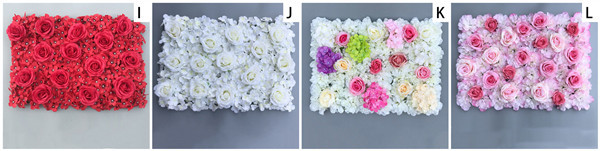 40*60cm Silk Fabric Coloful Artificial Rose Flower Wall Vertical Garden Handmade Real Touch