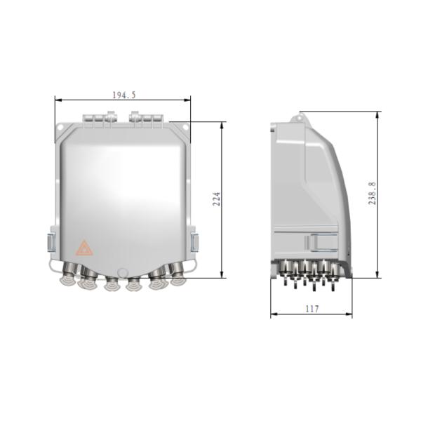 239*195*117 FTTH 8/16 Cores Pole Mounted SC Optical Fiber Optic Septic Distribution Box