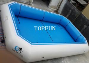 Quality PVC Tarpaulin Blue Portable Swimming Pools , Inflatable Water Park Fire Retardant for sale