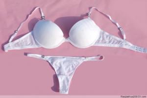 Quality OEM Spandex White Sexy Matching Bra and Underwear Sets For Women for sale