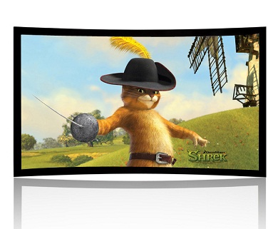 High definition 200'' 250'' Curved Projection Screen for HD Cinema Simulator System