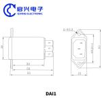 DAI1 Series IEC Socket Type EMI Single Phase Power Noise Filter 1A 3A 6A 10A